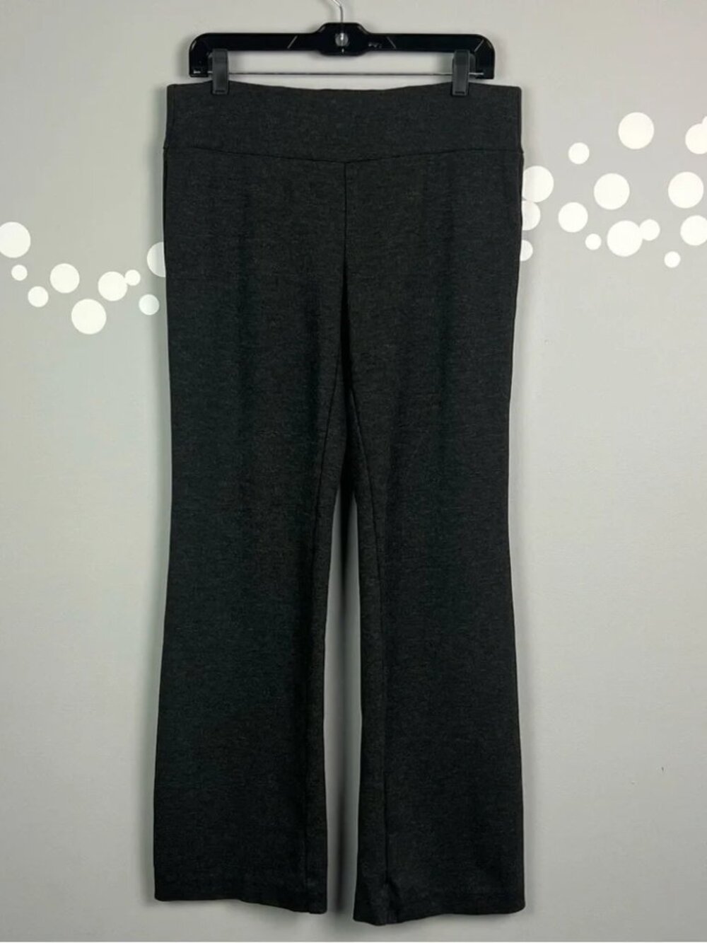 Ecru May Pull-On Bootcut Pants Charcoal Gray Stretch Knit Elastic Waist Size M